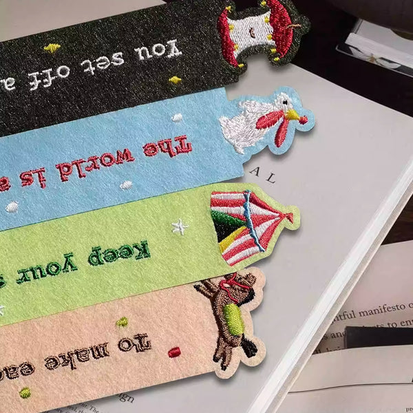 Circus Embroidered Felt Bookmark