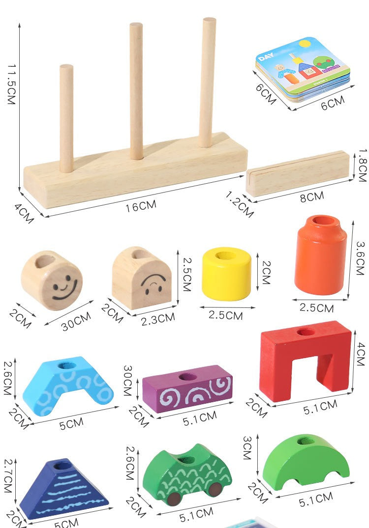 Day and Night Wooden Logic Stacking Toy