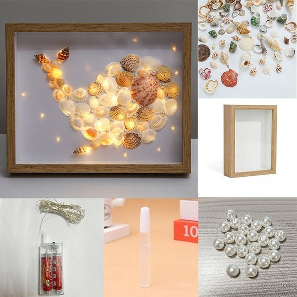 DIY Shell Art Frame Night Light Kit