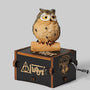 Owl Wooden Crank Music Box
