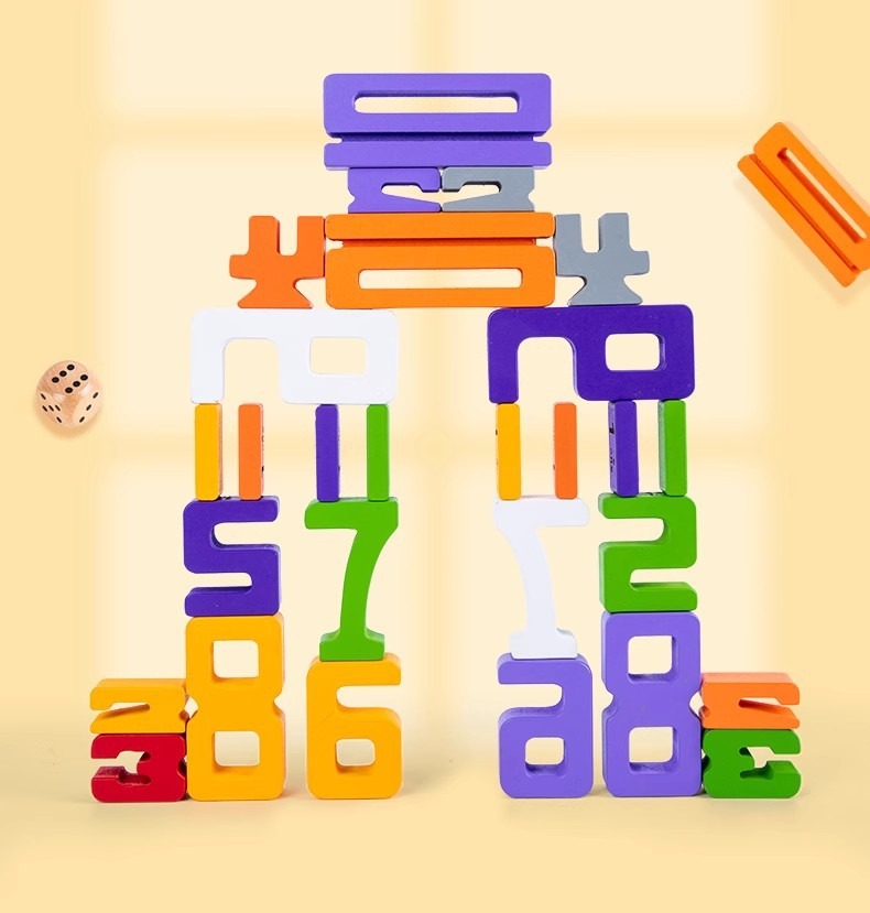 Wooden Number Stacking Blocks