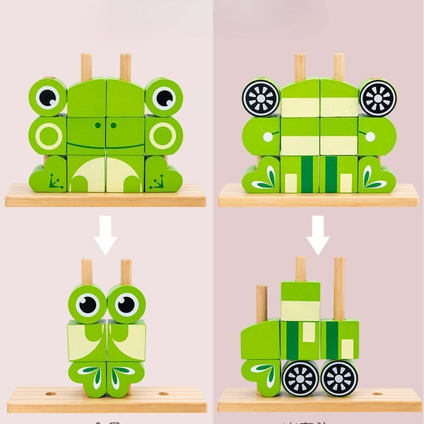 Animal Variable Wooden Stacking Blocks - Owl