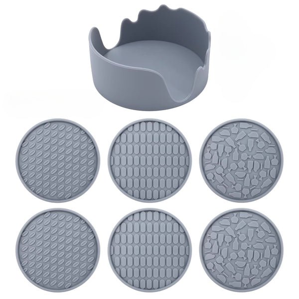 Silicone Coaster Set with Holder