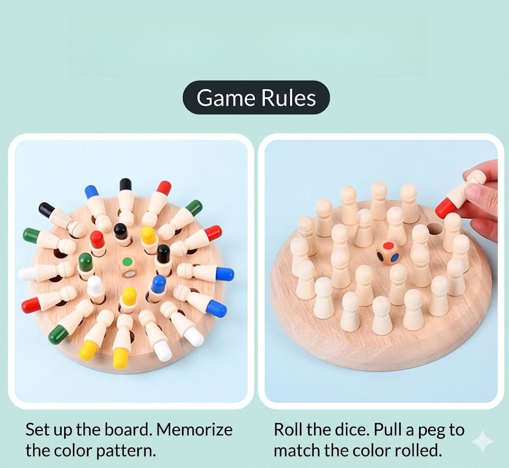 Wooden Color Memory Game