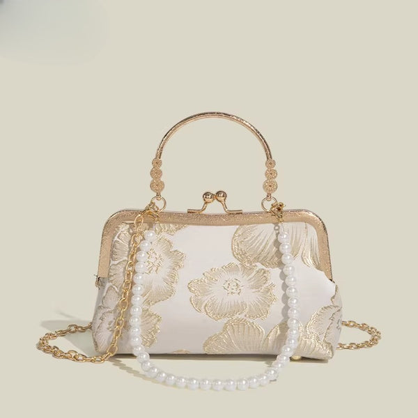 Vintage Style Kiss Lock Crossbody Bag