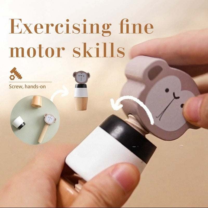 Wooden Screw Animal Toy for Fine Motor Skills Development