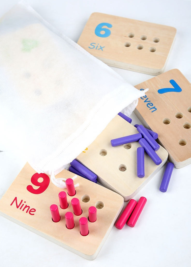 Wooden Number Counting Toy Matching Peg Board