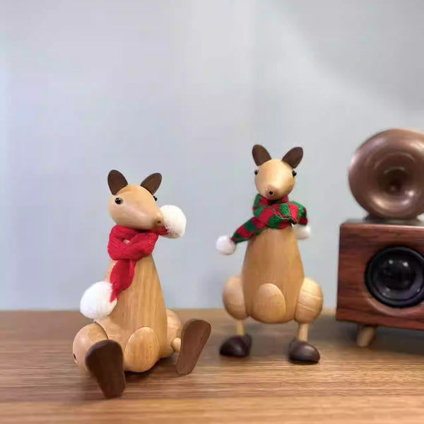 Handmade Beech Wood Kangaroo Ornament