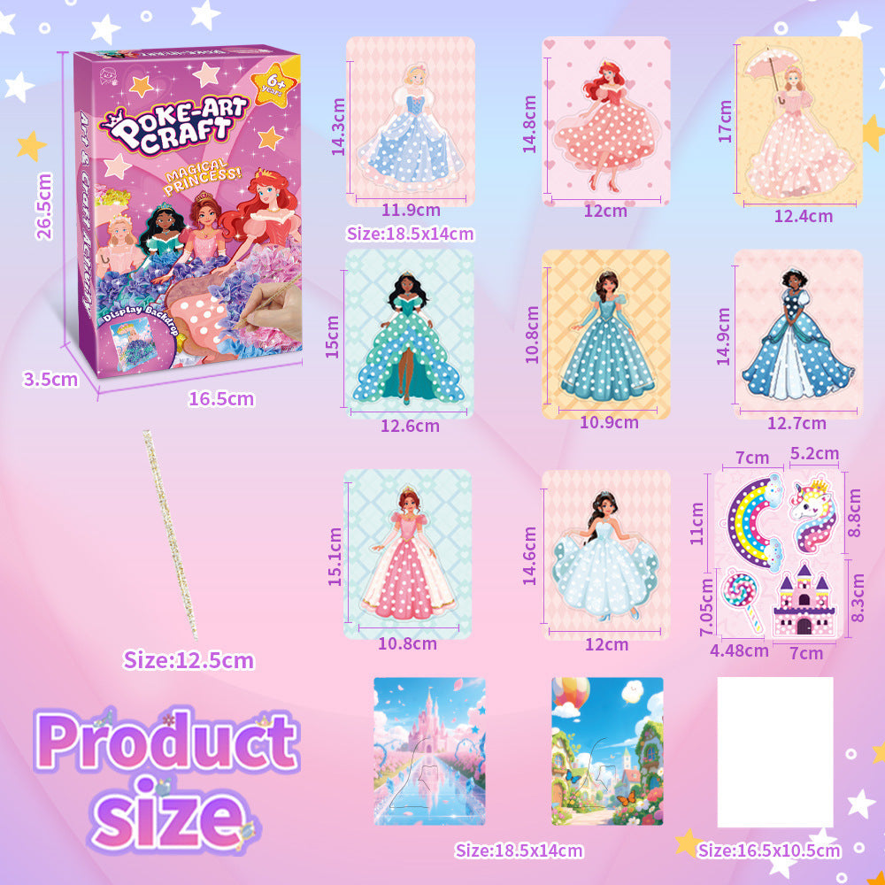 Magical Princess Poke-Art Craft Kit – 3D Dress-Making DIY Set for Kids (6+)
