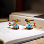 Miniature Hand-Blown Glass Helicopter Figurine