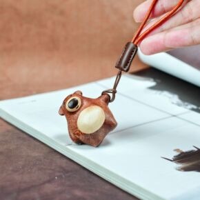 Handcrafted Ebony Wood Bear Keychain