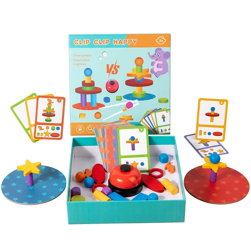 Clip Clip Happy Wooden Stacking Game