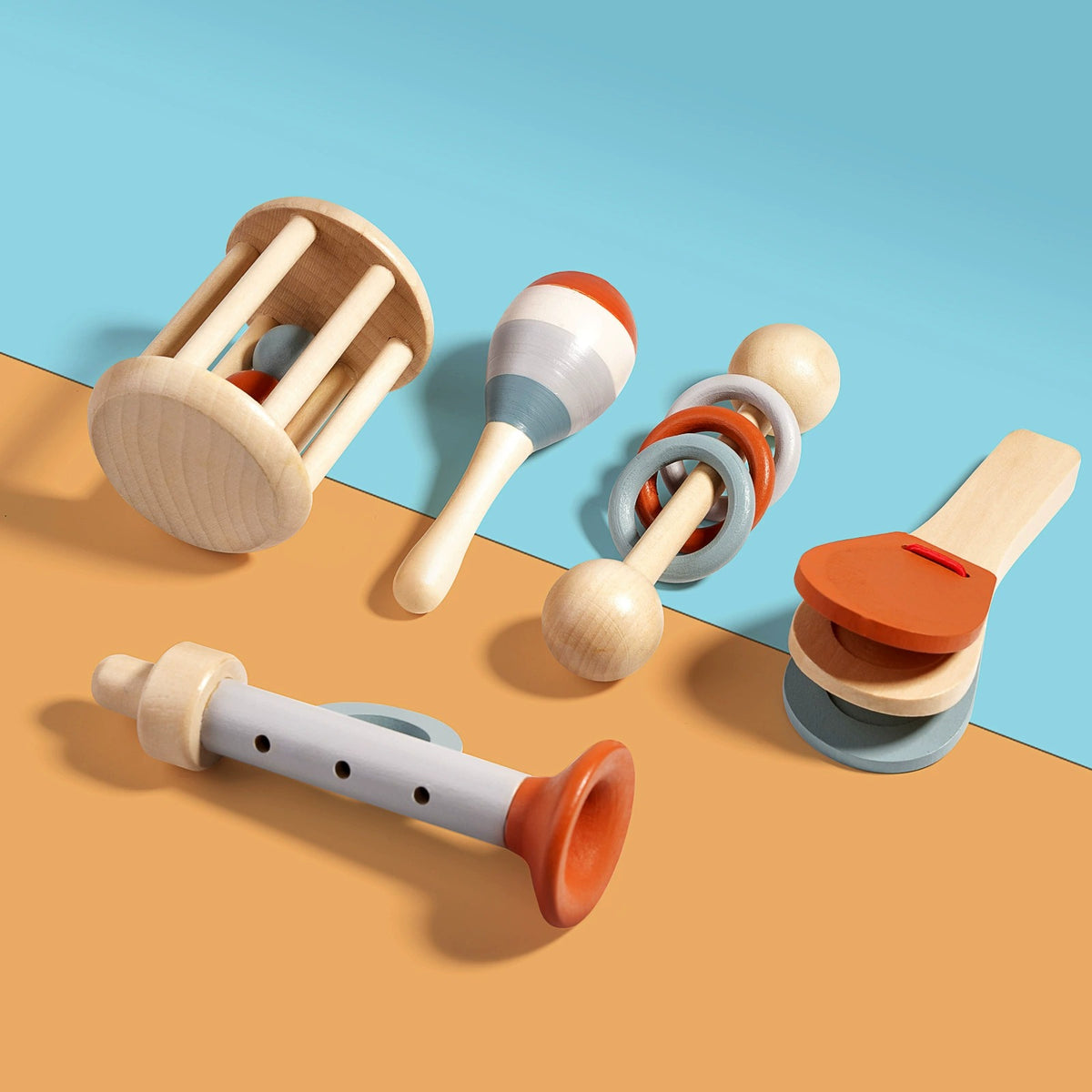 5-Piece Wooden Musical Instrument Set