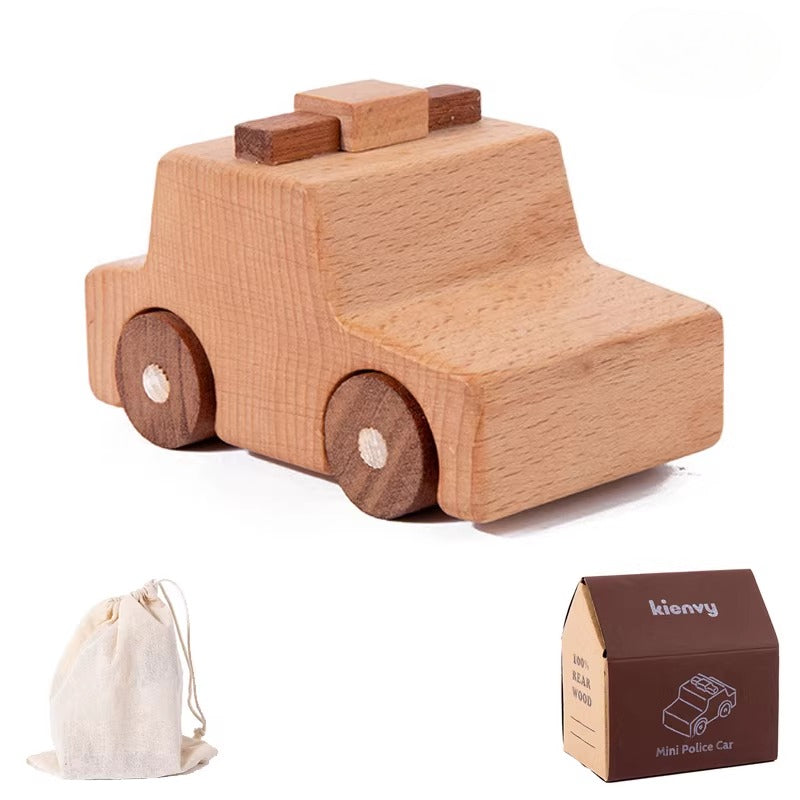 Solid Beech Wood Toy Car