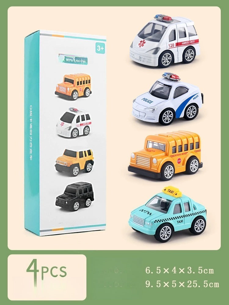 Mini Alloy Pull-Back Car Sets (4-Pack)