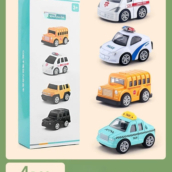 Mini Alloy Pull-Back Car Sets (4-Pack)
