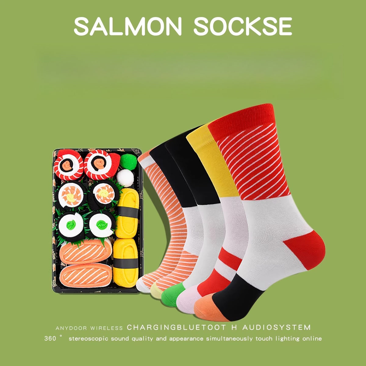 Salmon Sushi Novelty Socks