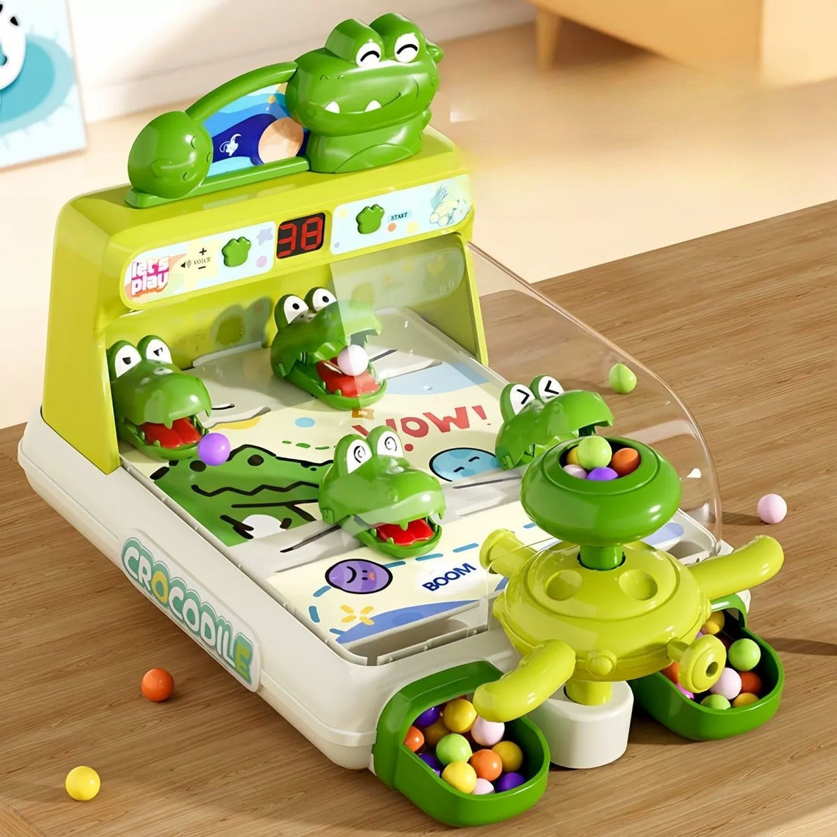 Crocodile Pachinko Tabletop Game with Electronic Scoring