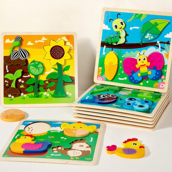 Growth Cycle Wooden Puzzles for Kids