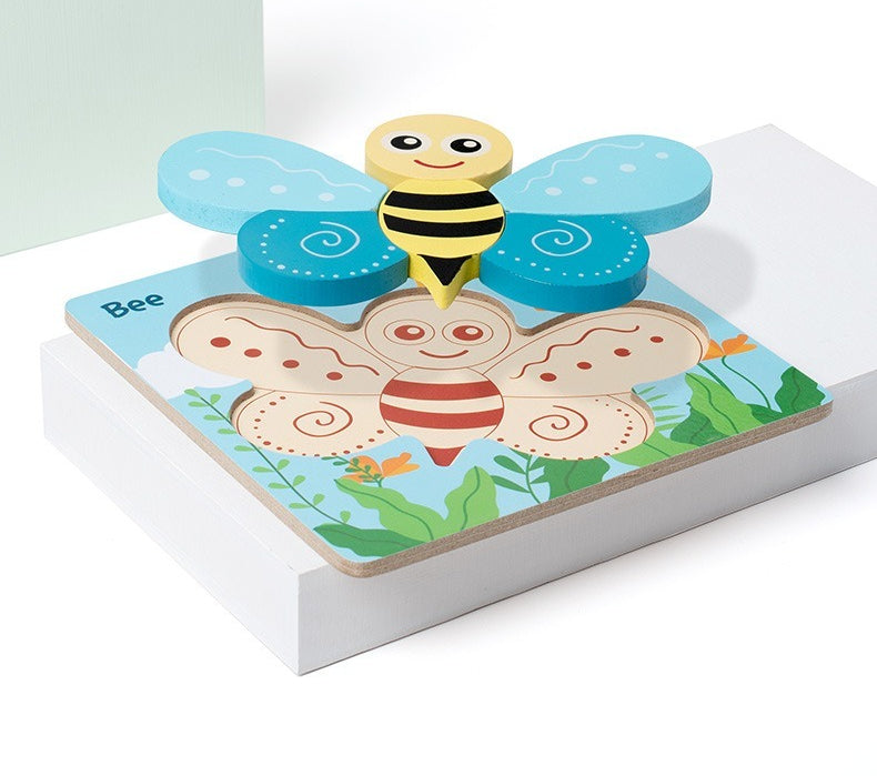 Wooden 3D Puzzle Set for Toddlers - Animal & Vehicle Set