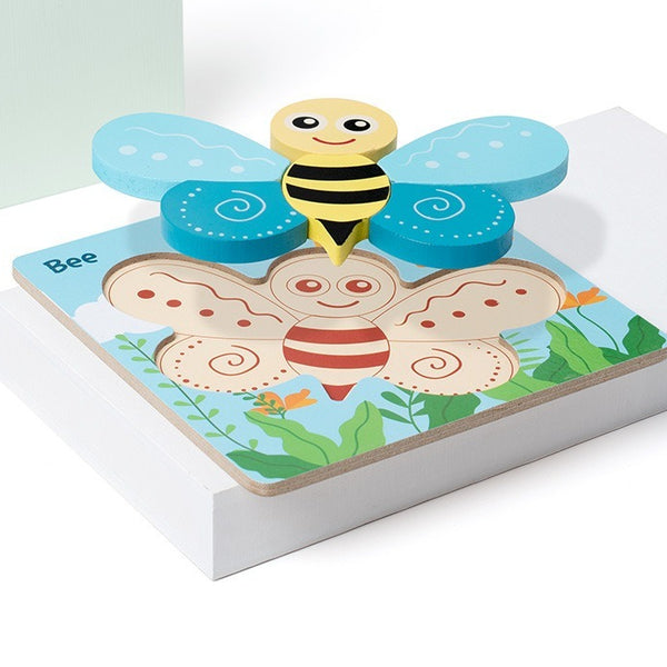 Wooden 3D Puzzle Set for Toddlers - Animal & Vehicle Set