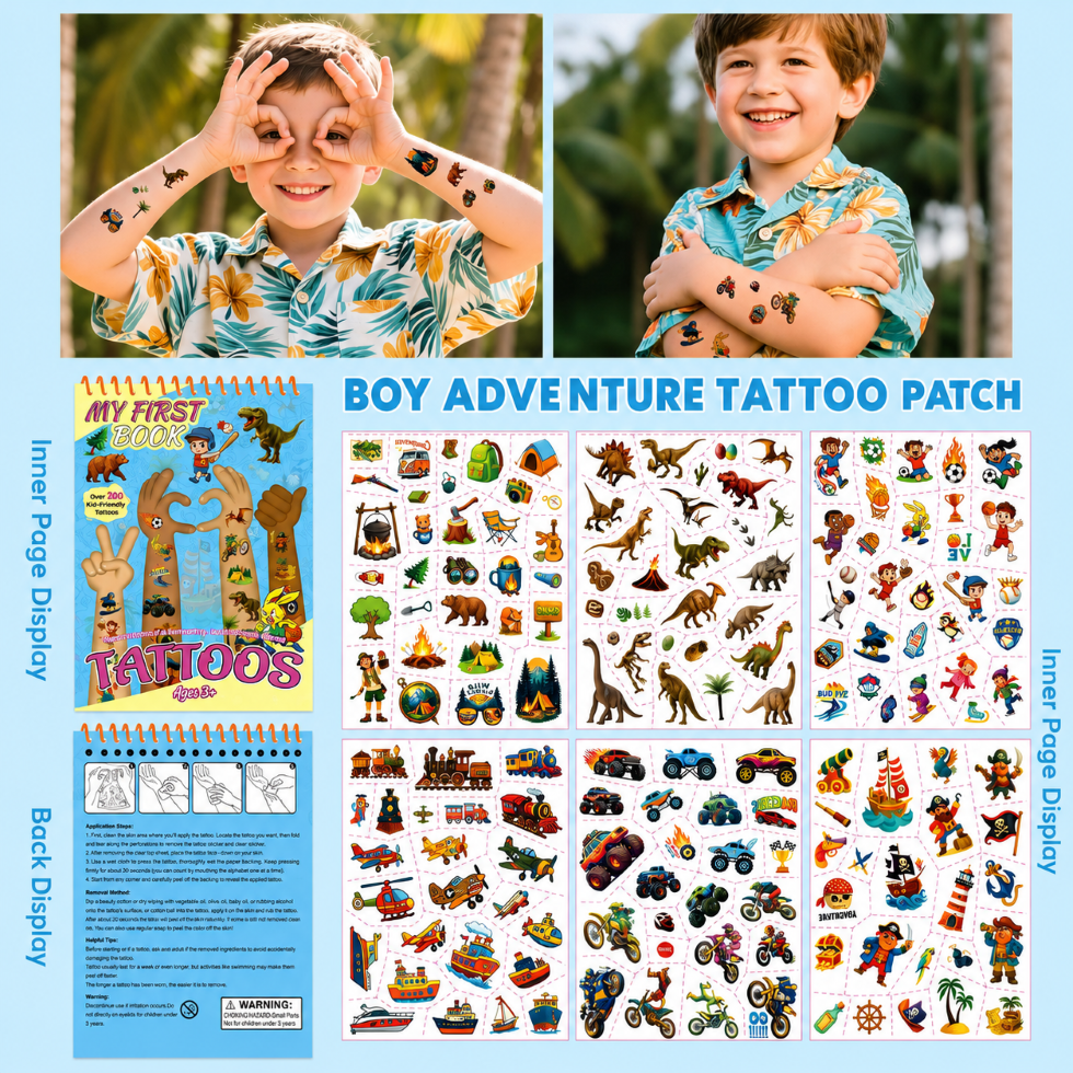 Gemstone & Fantasy Kids Temporary Tattoo Set