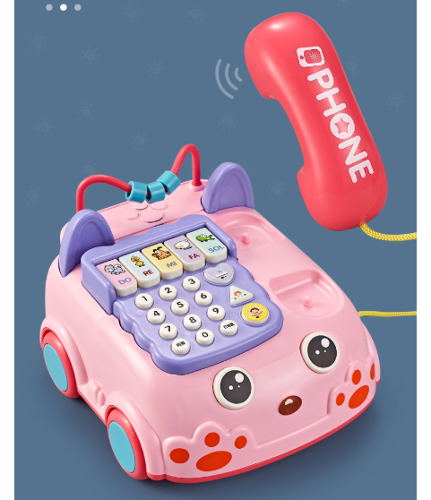 Toddler Interactive Telephone Car with Music and Lights