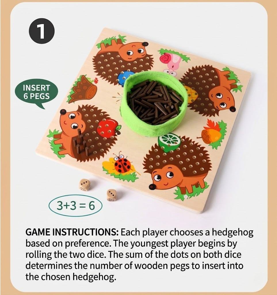 Hedgehog Peg Board Counting Game