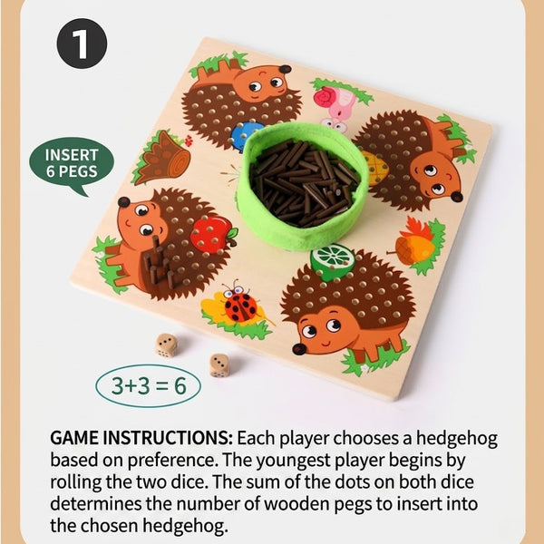 Hedgehog Peg Board Counting Game