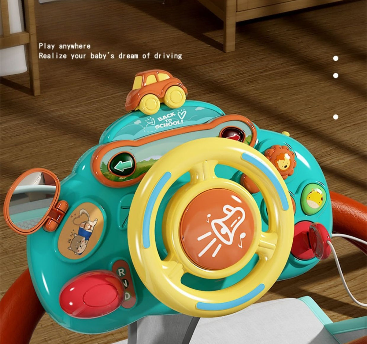 Interactive Toddler Steering Wheel Simulator