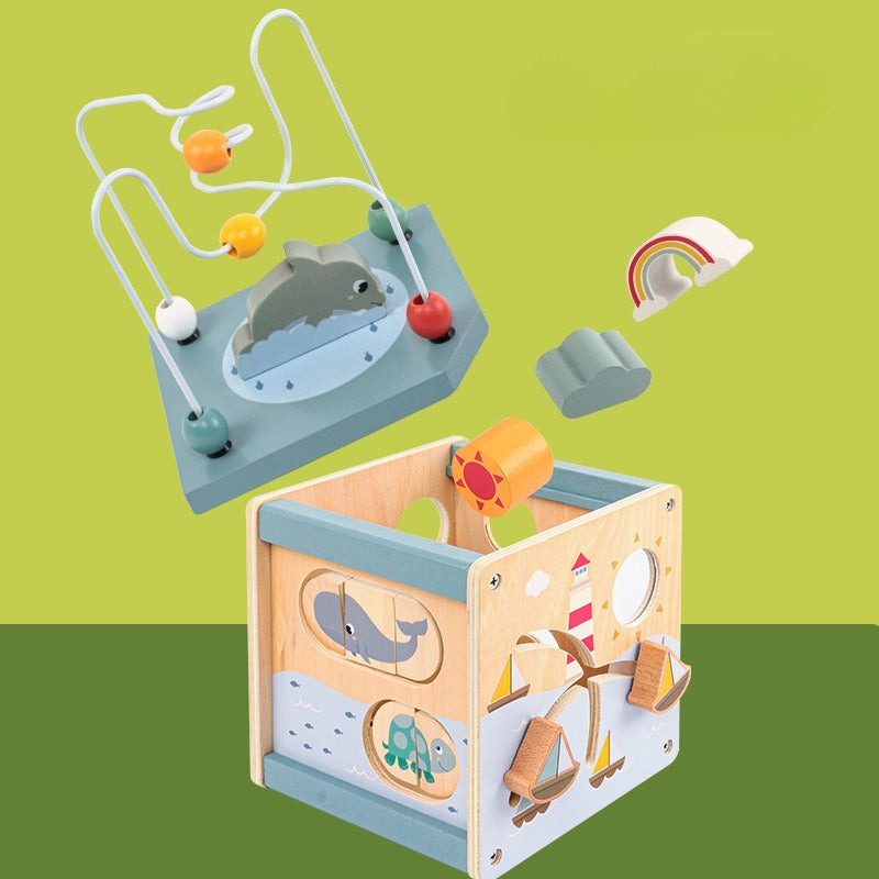 Little Ocean Explorer Wooden Activity Cube (5-in-1)