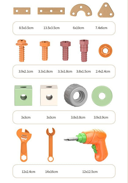 158-Piece Kids' Construction Tool Set with Electric Drill