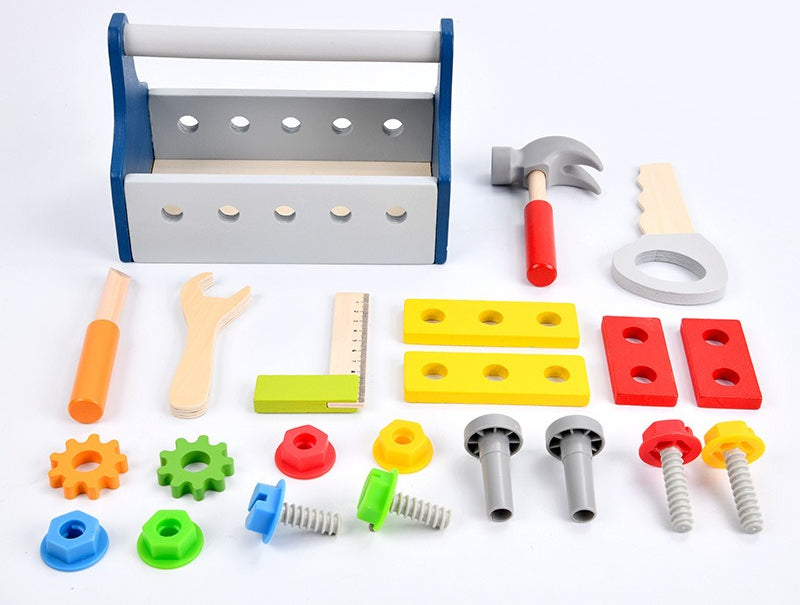 Little Builder’s Wooden Tool Basket – DIY Construction Set