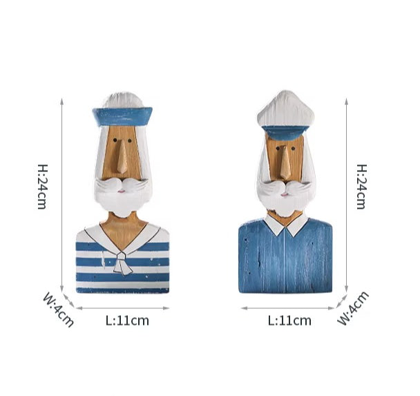Paulownia Wood Sailor Character Ornament