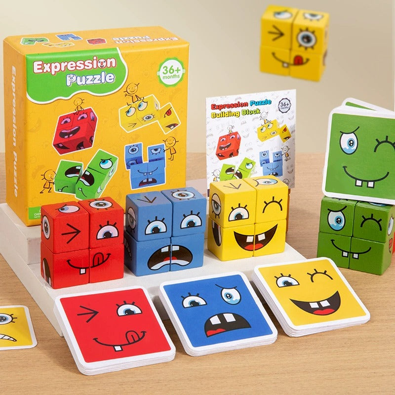Expression Puzzle Wooden Matching Game
