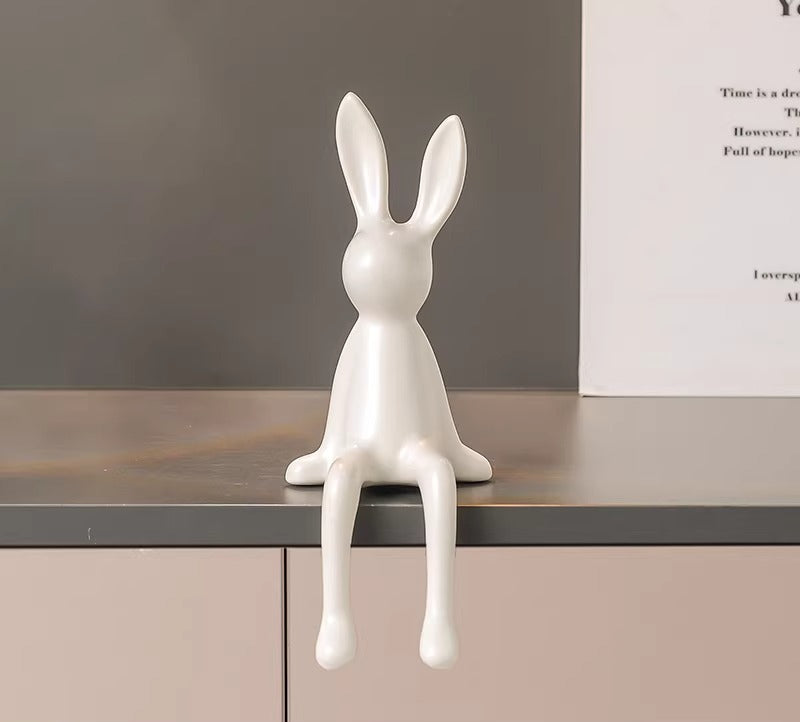 Long-Eared Sitting Rabbit Figurine