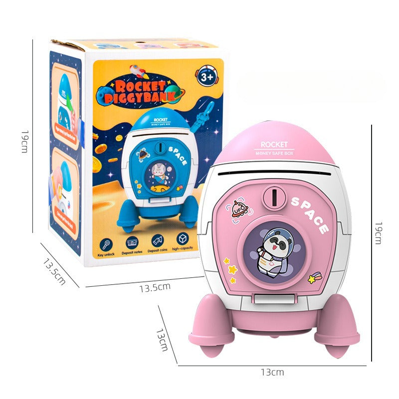 Space Rocket Money Bank & DIY Sticker Set Fantastik Curios