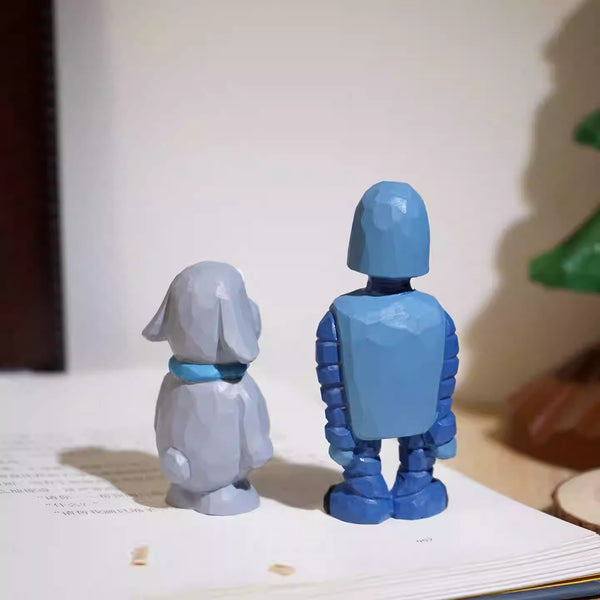 Robot Dreams Hand-Carved Wooden Figurine