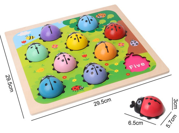 Wooden 1-10 Counting Ladybugs Matching Puzzle