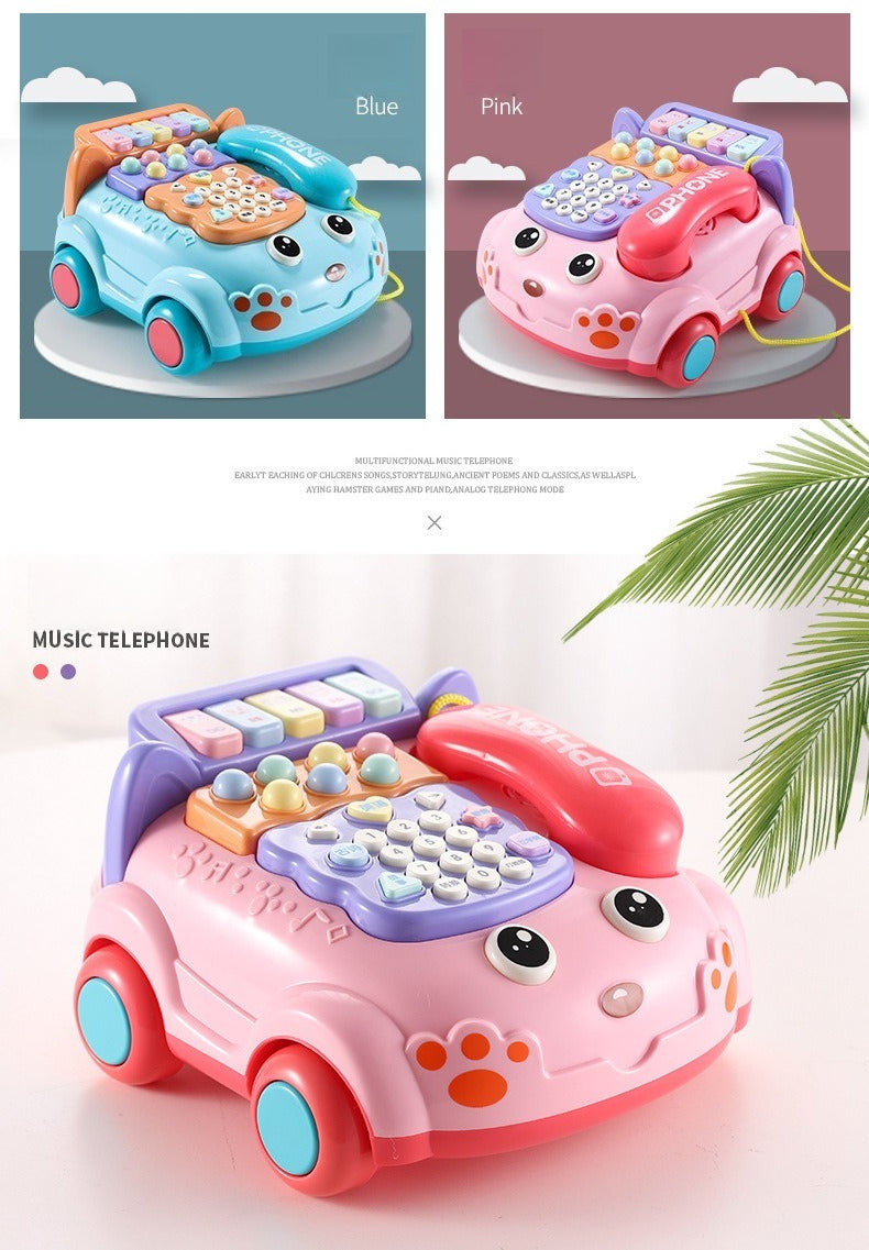 Toddler Interactive Telephone Car with Music and Lights
