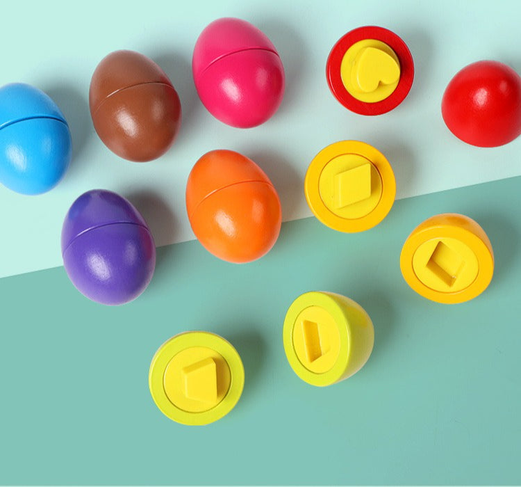 Wooden Color & Shape Matching Discovery Eggs