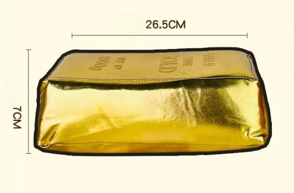 Giant Gold Bar Plush Pillow
