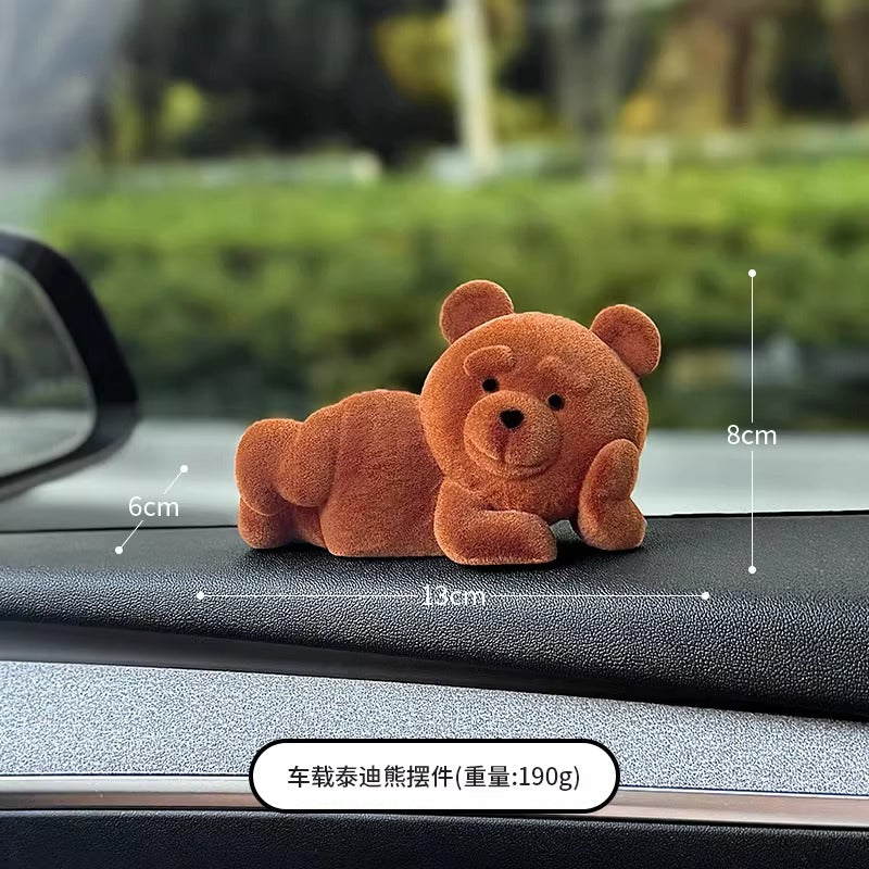 Mory Paradise Flocked Bear Desktop and Car Ornament