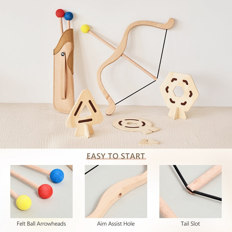 Personalised Wooden Bow & Arrow Set – Safe Foam-Tip Arrows | Outdoor Play Gift