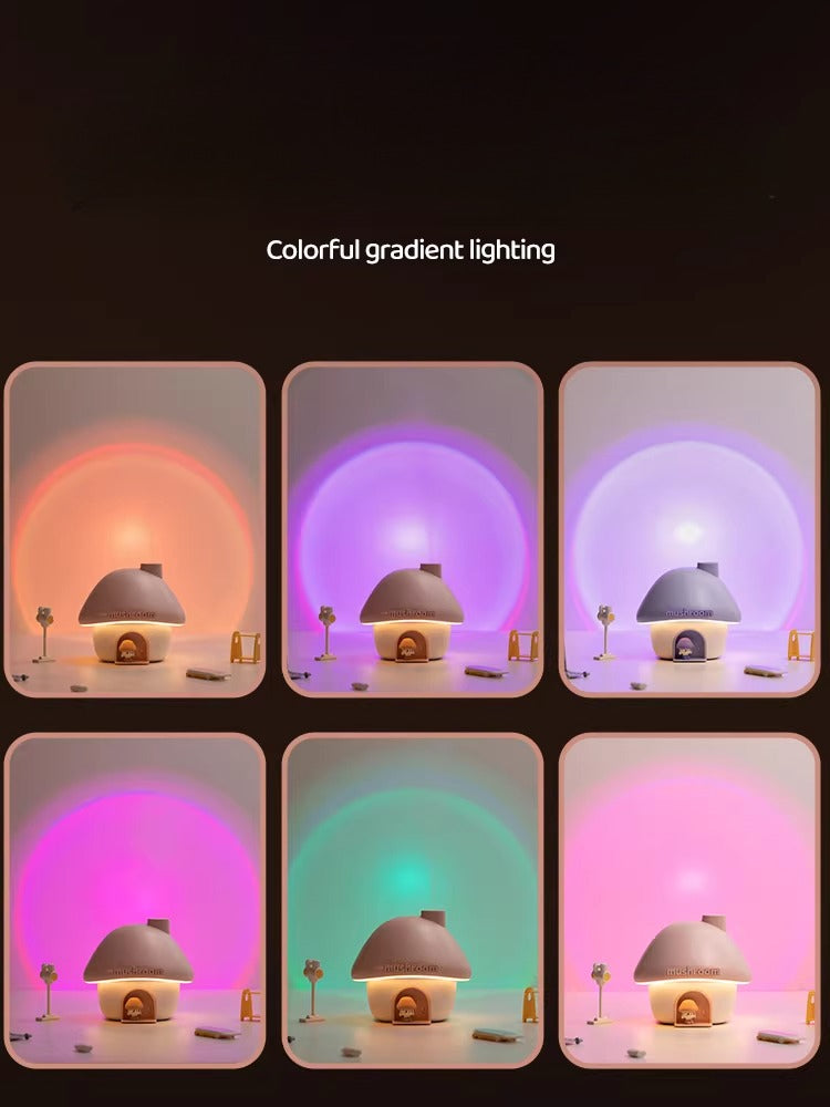 Mushroom House Humidifier and Sunset Night Light