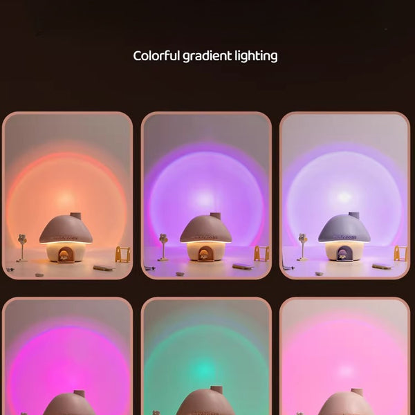 Mushroom House Humidifier and Sunset Night Light