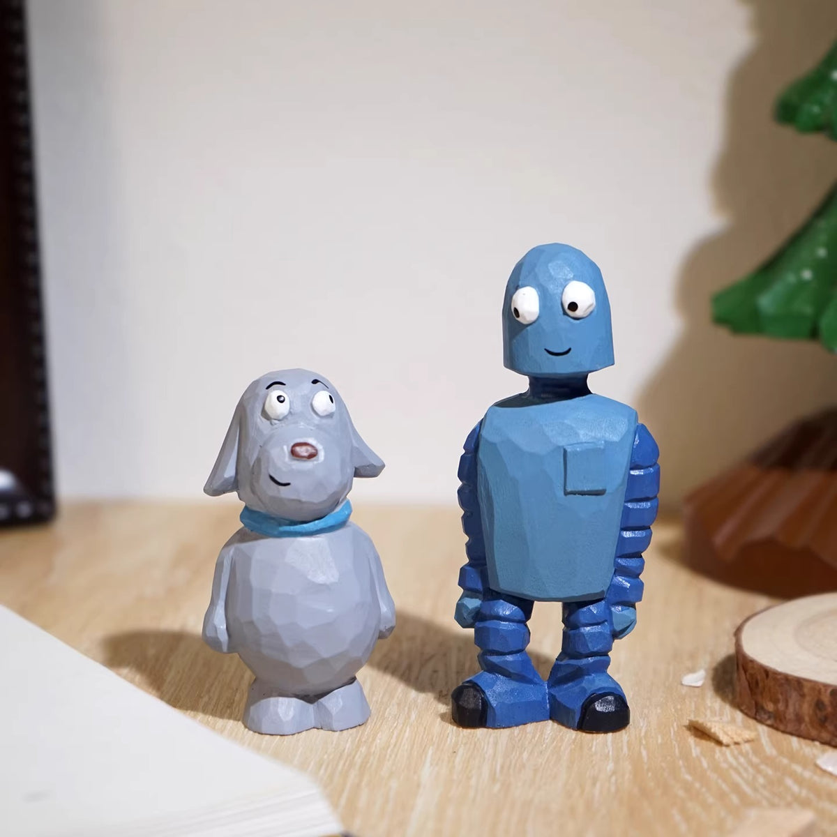 Robot Dreams Hand-Carved Wooden Figurine