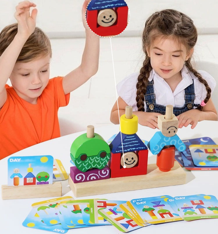 Day and Night Wooden Logic Stacking Toy