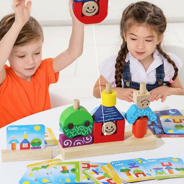 Day and Night Wooden Logic Stacking Toy