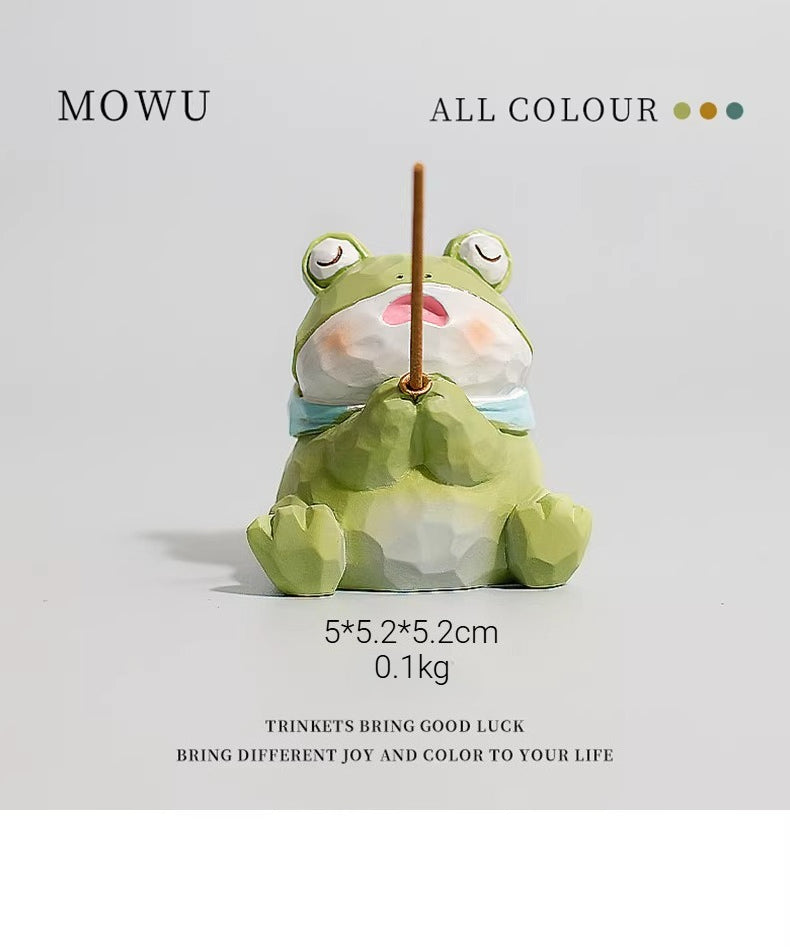 Resin Frog Incense Holder Desktop Ornament FantastiKurios